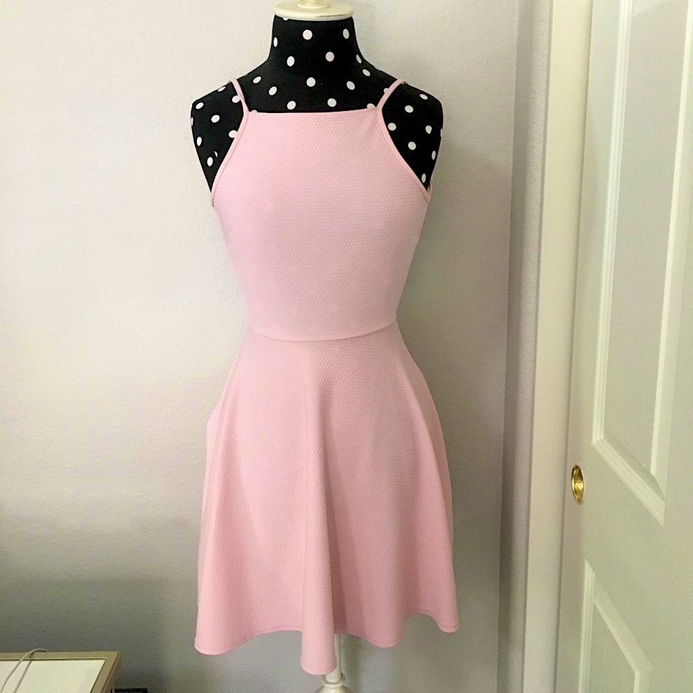 Urban Outfitters Bubblegum Pink Backless Skater Dress